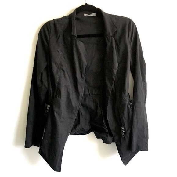 SARAH PACINI Asymmetrical Lightweight Black Jacket XS - Picture 4 of 8